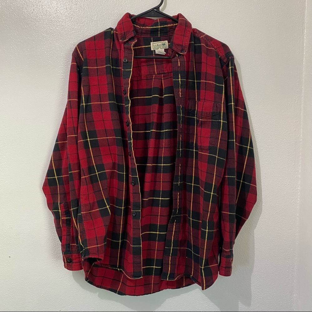 L.L. Bean Scotch Flannel Plaid Shirt